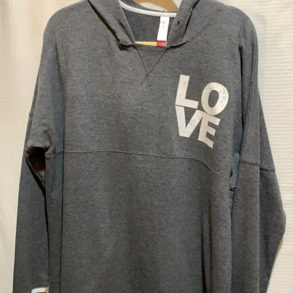 NO BOUNDARIES SWEATSHIRT LOVE HOODIE SZ XL GRAY